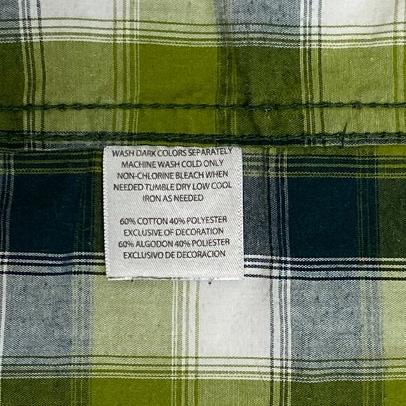 Mossy Oak Short Sleeve Button Up Collared Casual Shirt Green Plaid XXL - Picture 11 of 11